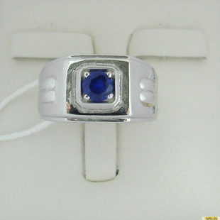 Серебряное кольцо-печатка (перстень), 925 пробы с шпинелью, 2200000486622