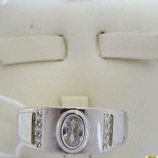 Серебряное кольцо-печатка (перстень), 925 пробы с фианитом, 2200000486875