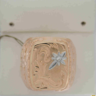Золотое кольцо-печатка (перстень), 585 пробы с бриллиантом, 2200000470997